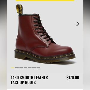 DR MARTENS smooth leather lace up boots- red